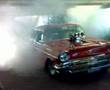 Blown 57 Chev awesome burnout in garage!