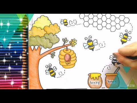 video-linktoworks-How To Draw a BEE , Cute Drawing a HONEY BEE Easy For Kids ...