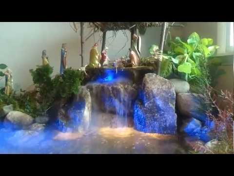 Nacimientos de Navidad. - Nacimiento de navidad, nativity scene with waterfall and small pond highland ny http://www.aztlanlc.com.