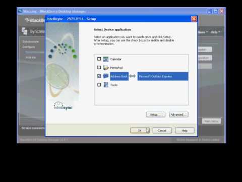 how to sync bb contacts to outlook