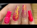 View 24 Designs Long Hot Pink Nails With Glitter