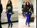 Kim Kardashian inspired look blue pants and leather jacket.(8 hours ago)