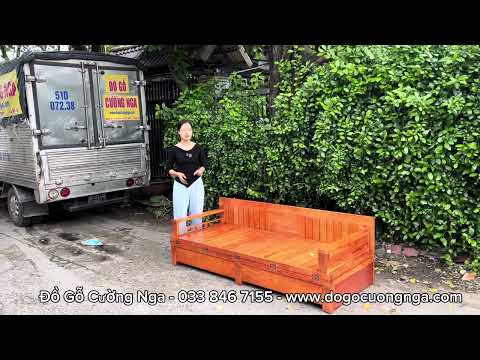 Giường gấp gỗ sồi ngăn kéo giá rẻ đa kích thước 