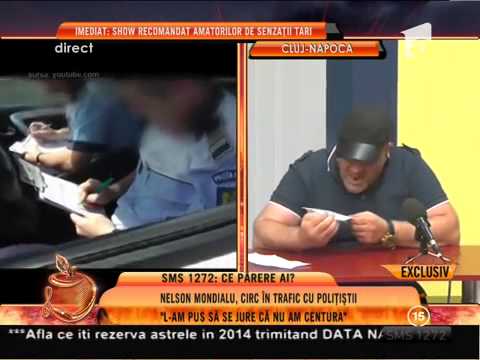 nelson - Nelson Mondialu a postat pe un site de socializare un filmuleţ în care doi poliţişti îi suspendă permisul de conducere., Un Show Pacatos, Antena 1, 24-06-2014.