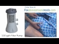 Order now foxabovegroundpools.com The 530 gph filter pump by Intex is a great inexpensive way to keep you above ground pool safe and clean. This video helps you set up the filter pump with little work. Take an in-depth look at this simple but effective pool filter pump.