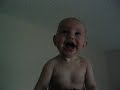Hysterical baby laughing