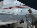 Catamaran single handed tacking Catamaran single handed tacking