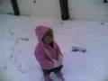 Isabel walking in the Snow