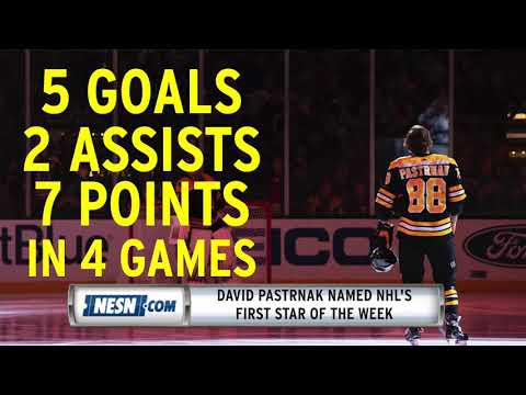 Video: David Pastrnak named NHL's first star of the week