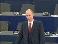 Daniel Hannan, Conservative MEP for the South East of England, giving a speech to the European Parliament in Strasbourg on 22nd October, in which he criticises the European Parliament's Brok Report on the EU External Action Service for assuming that the Lisbon Treaty is already in force.