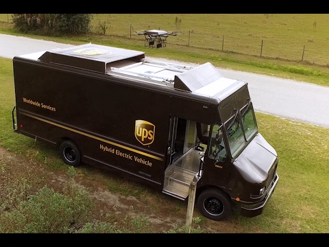 UPS Truck Launched Delivery Drone Test