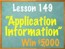 Lesson 149 - Application Information