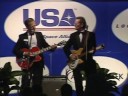 the byrds roger mcguinn performs some of the byrds hits with astronaut hoot gibson at the 2008 astronaut scholarship foundation hall of fame induction dinner.