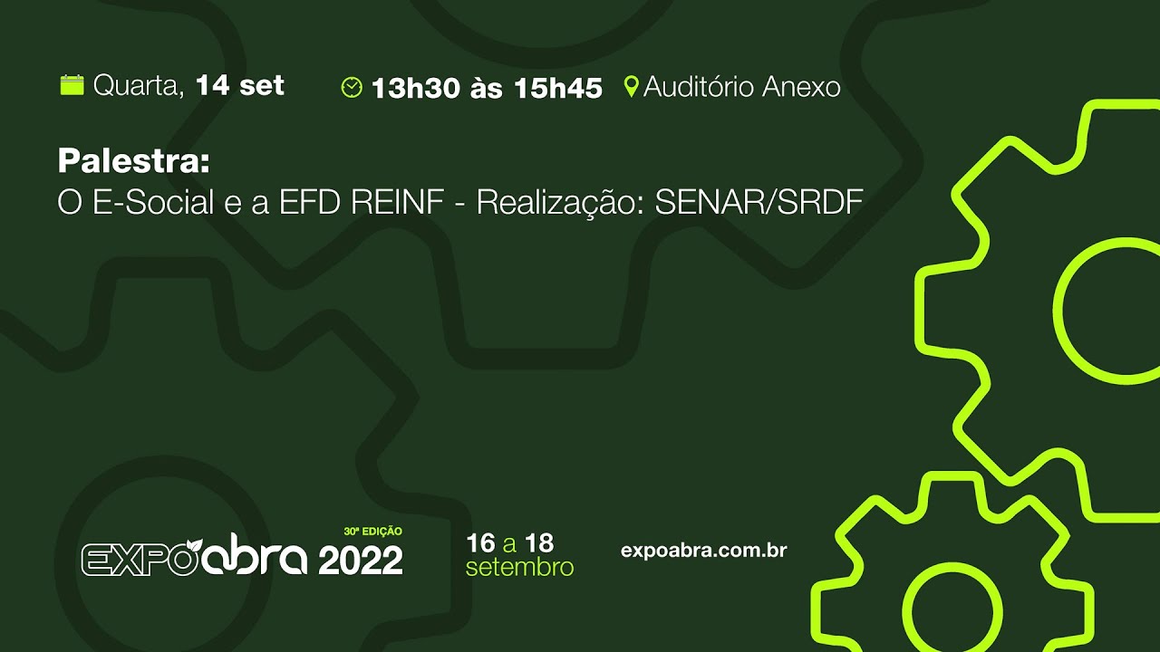 Palestra: O E-Social e a EFD REINF.