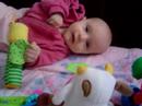 Lucie with toys