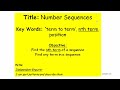 Number Sequences Nth Term