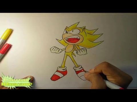 how to draw a sonic