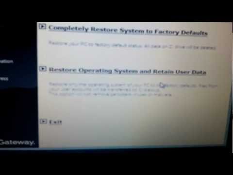 how to restore gateway t-series laptop