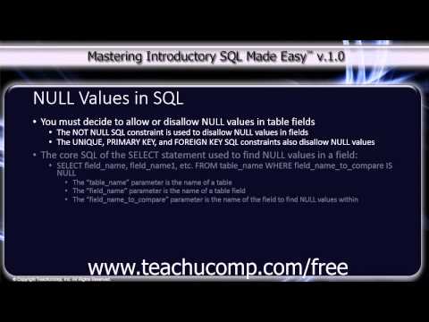 how to eliminate null values in sql