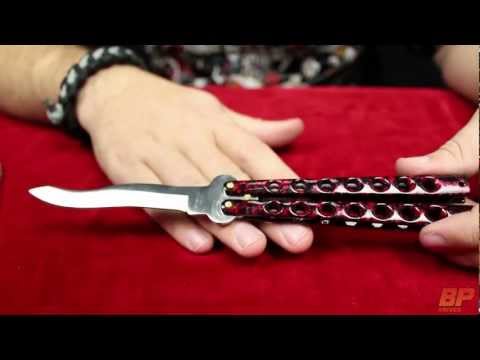 Flick Red Balisong Butterfly Knife - Satin Plain