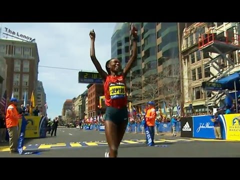 boston - http://www.UniversalSports.com 2014, Boston, Massachusetts, USA, In the 118th Boston Marathon, Rita Jeptoo (KEN) wins her third Boston Marathon (2006, 2013),...