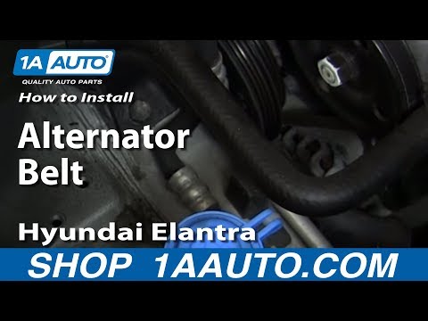 How To Install replace Alternator Belt 1999-06 Hyundai Elantra 2.0L