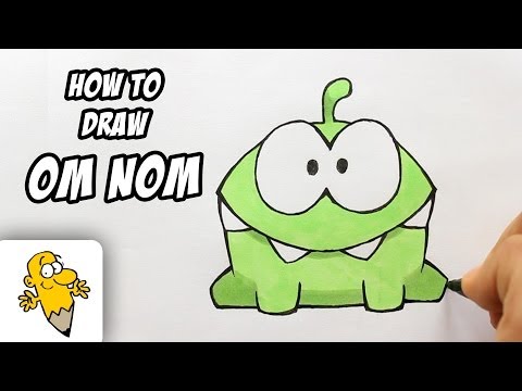 how to draw om nom with his mouth open