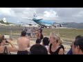 KLM 747 flight taking off! Maho Beach 31/01/12