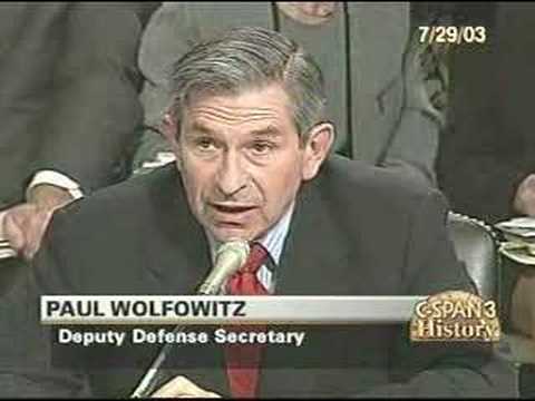 Lincoln Chafee Grills Paul Wolfowitz ...
