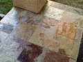 Here is my front porch tiled with natural slate stone tiles. Used 1/8
