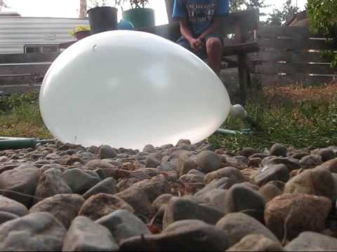 Exploding Water Balloon With Hose!