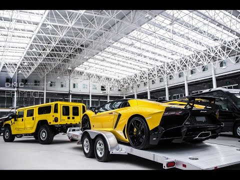 Epic Towing: Yellow Aventador Roadster LP720-4 and a Killer Hummer