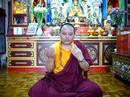Drikung Kagyu Lama Sonam demonstrate the Mudra of 8 offering