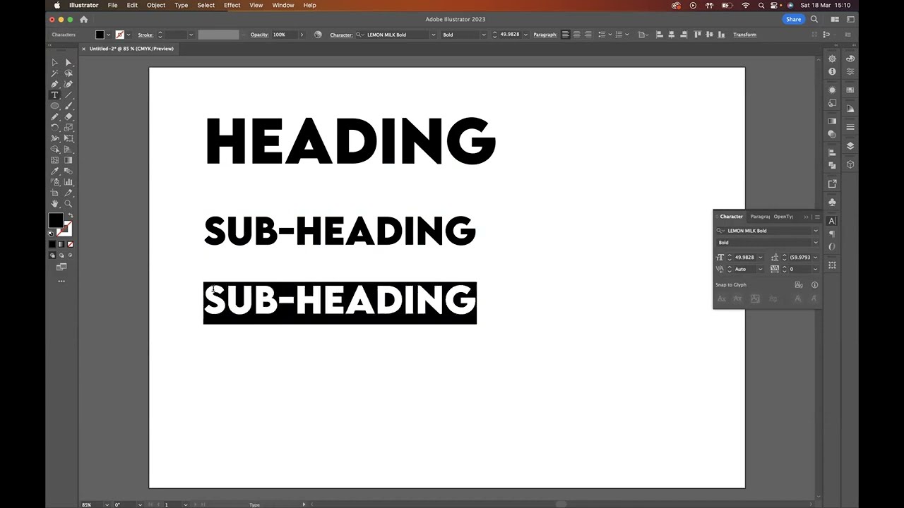 Create Harmonious Typographic System - Adobe Illustrator