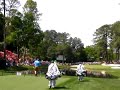 Clarke y Westwood,entrenando en el hoyo 16 en el Masters 2007