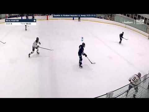 Murphy Foster #3 Game Shifts 1/31/25 Seattle Jr. Kraken 14uAAA Vs. Star Academy 14u Prep (Game 2)