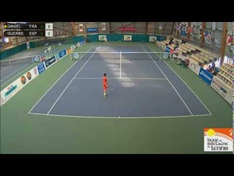 6 1 - Victoire de Vincent Daniel (FRA) face à Angel Guerrero Melgar (ESP)(6/1 6/3) à l'Open Super 12 Auray , le premier tournois mondial de tennis des jeunes 11- 1...