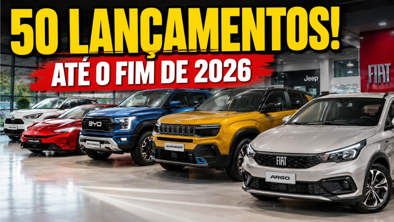 MAIS DE 50 CARROS NOVOS CHEGARÃO AO BRASIL EM 2026! Veja Todos os Lançamentos Confirmados!