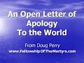 Open Letter of Apology to the World - audio only