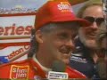 This is the finish of the 1994 Goody's 250 from Bristol. The race was finishing under caution and Mark Martin was leading David Green as they took the caution and white flag at the same time. Mark thinks the race is over and drives off the track and down to the garage towards victory lane, that turned out to be an oops. David Green takes the checkerd flag and grabs his second career victory.thanks to fastcat for the capture:D