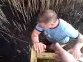wee wheels jumps into lake