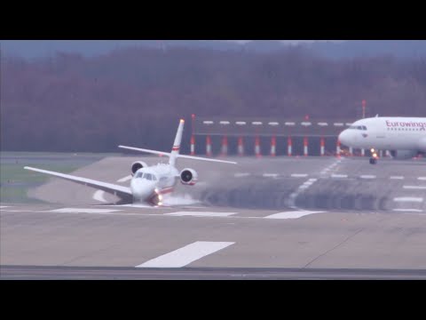 Spektakulre Manver am Flughafen Dsseldorf