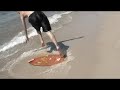 Skim boarding one of the best on the beach, really cool tricks Skim boarding one of the best on the beach, really cool tricks