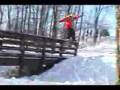Snowboarding onto a handrail then jumping off!