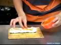 How to Make A California Sushi Roll : Adding Salmon Roe to California Sushi Roll