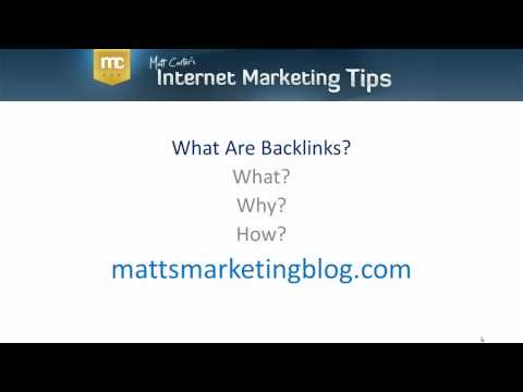 Watch 'What are Backlinks'