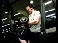 Me in the gym- dumbell curls then flexing arms!