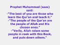 Reciting Quran (Tilawah) People of Quran are People of Allah