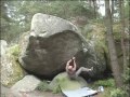 the original boulder goes out to the left, but i found the direct exit as nice.