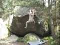 the original boulder goes out to the left, but i found the direct exit as nice.